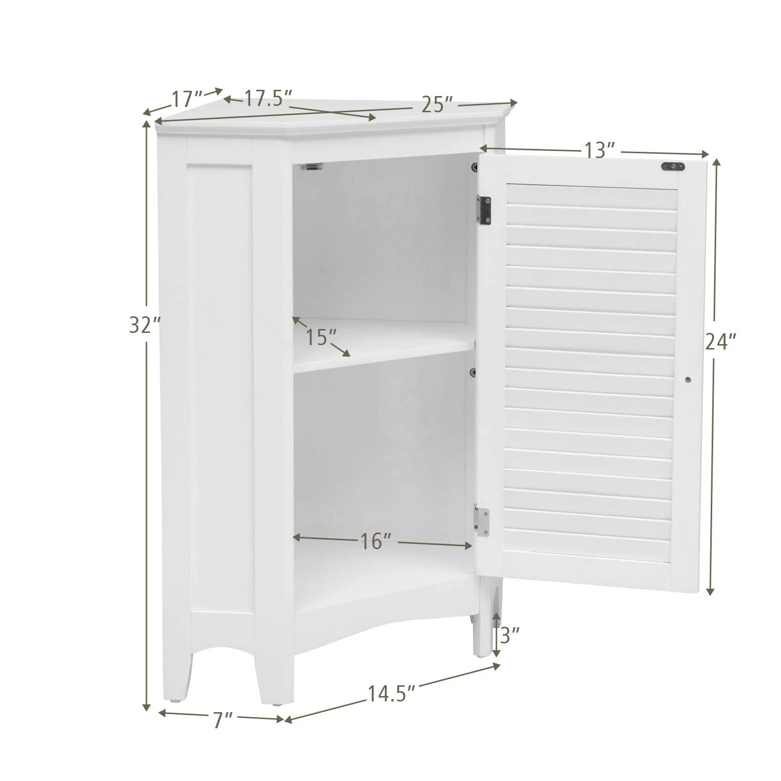 Tangkula Corner Bathroom Cabinet with Single Shutter Door