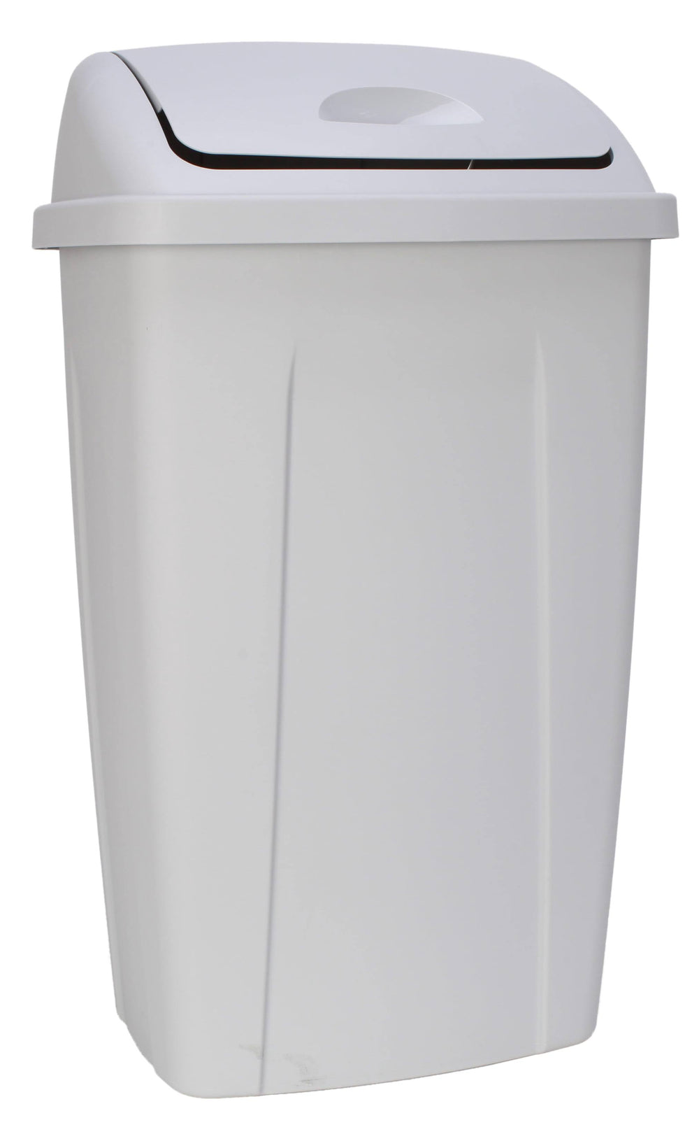 Mainstays 13 Gallon Trash Can, Plastic Swing Top Kitchen Trash Can, Gray