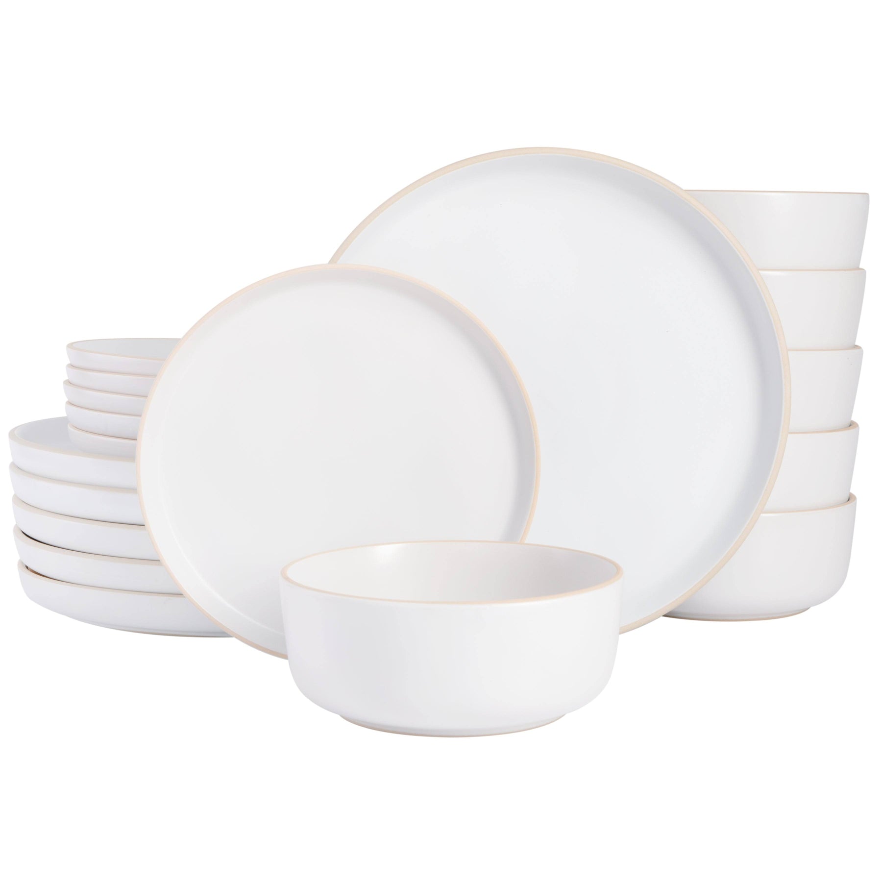 Gibson Home Zuma 18-Piece Stoneware Dinnerware Set White